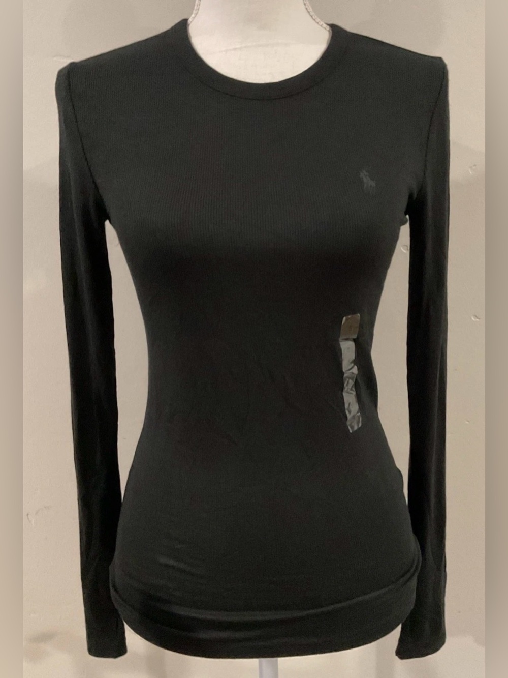 Polo Ralph Lauren Women’s Crewneck Long Sleeve Cotton Black T-Shirt Sz S NWT